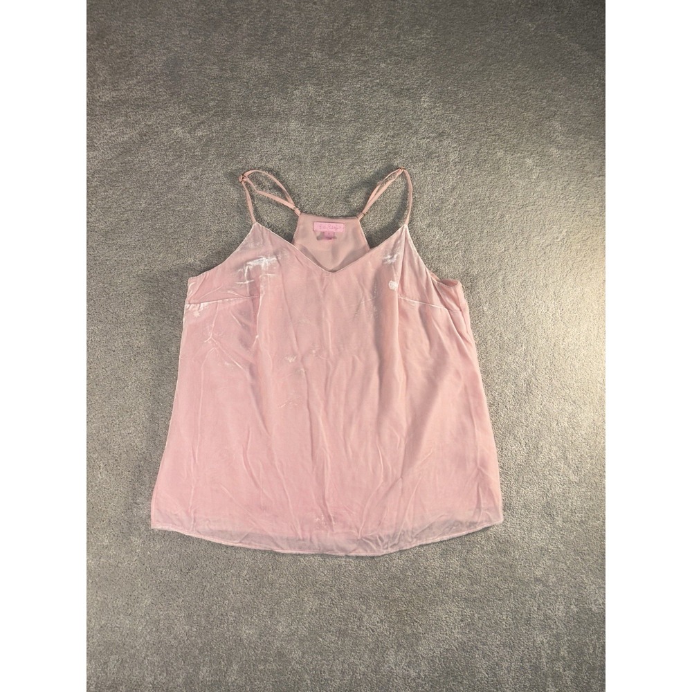 lilly pultizer velvet tank top blouse pink lined Small Relaxed Fit